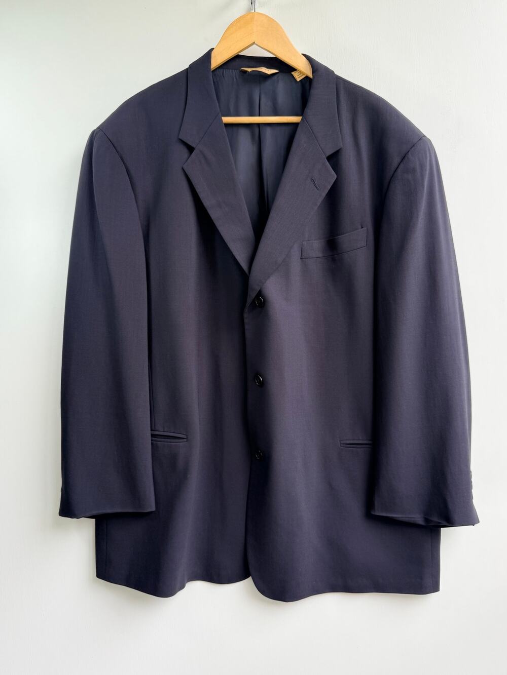 Vintage Donna Karan Signature Men's XL Wool Blazer Sport Coat Made in Italy Navy